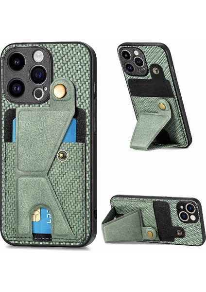 IPhone 15 Için Kılıf Pro Standı Fonksiyonu Kart Sahibi Manyetik Tasarım Braketi (Yurt Dışından)