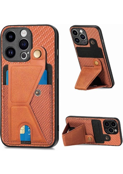 IPhone 15 Için Kılıf Pro Max Standı Fonksiyonu Kart Sahibi Manyetik Tasarım (Yurt Dışından)