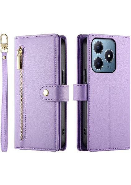 Realme C61 Standı Çok Fonksiyonlu Cüzdan Crossbody Kayışı Için Flip Case (Yurt Dışından)