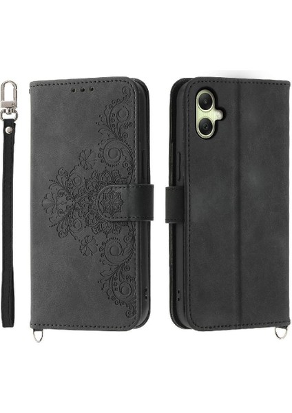 Samsung Galaxy A06 Kabartmalı Bileklik Çoklu Kredi Kartı Için Flip Case (Yurt Dışından)