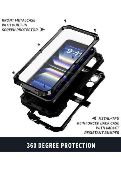 IPhone 16 Için Metal Kasa Withkickstand 360 Tam Vücut Koruyucu Kapak (Yurt Dışından) fiyatları