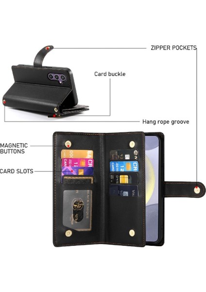 Samsung Galaxy S24 Artı Çok Fonksiyonlu Cüzdan Iş Için Flip Case (Yurt Dışından) modelleri