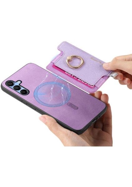 Samsung Galaxy A15 Halka Standı Tutucu Manyetik Cüzdan Magsafe Için Kılıf (Yurt Dışından)