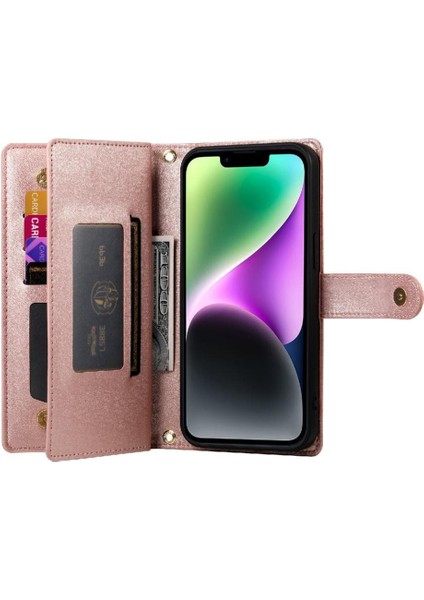 IPhone 14 Için Flip Case Çok Fonksiyonlu Iş Crossbody Kayış Cüzdan (Yurt Dışından) fırsatları