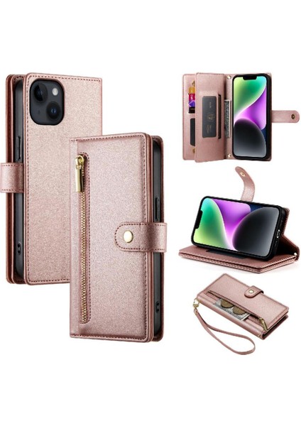 IPhone 14 Için Flip Case Çok Fonksiyonlu Iş Crossbody Kayış Cüzdan (Yurt Dışından) indirimleri