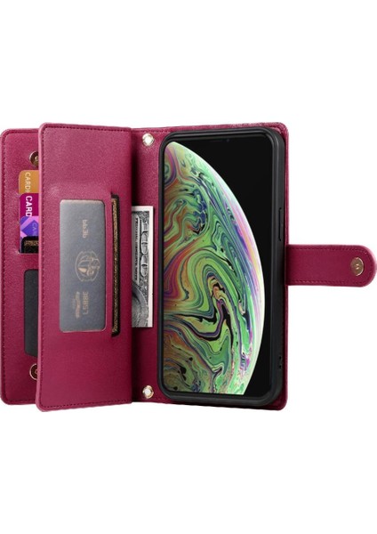 IPhone Xs Max Çok Fonksiyonlu Cüzdan Iş Crossbody Için Flip Case (Yurt Dışından) modelleri