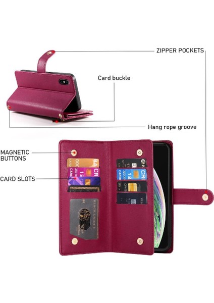 IPhone Xs Max Çok Fonksiyonlu Cüzdan Iş Crossbody Için Flip Case (Yurt Dışından) fırsatları