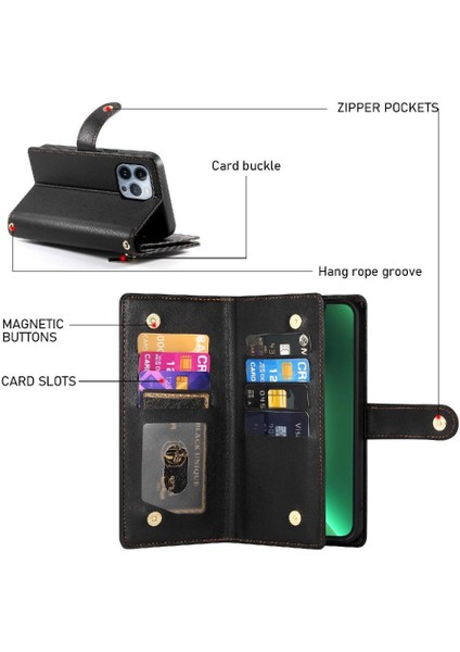 IPhone 13 Için Flip Case Pro Iş Crossbody Kayış Cüzdan Standı (Yurt Dışından) fırsatları