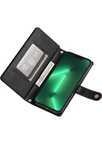 IPhone 13 Için Flip Case Pro Iş Crossbody Kayış Cüzdan Standı (Yurt Dışından) indirimleri