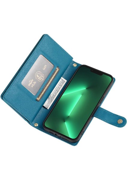 IPhone 13 Için Flip Case Pro Iş Crossbody Kayış Cüzdan Standı (Yurt Dışından)