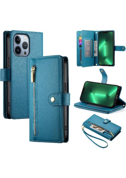 IPhone 13 Için Flip Case Pro Iş Crossbody Kayış Cüzdan Standı (Yurt Dışından)