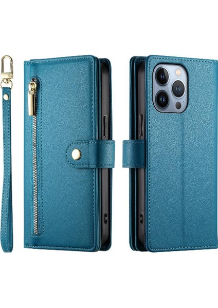 IPhone 13 Için Flip Case Pro Iş Crossbody Kayış Cüzdan Standı (Yurt Dışından)