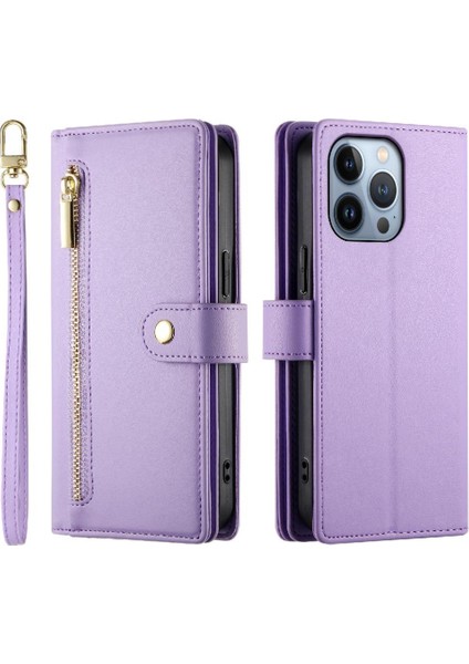 IPhone 13 Için Flip Case Pro Iş Crossbody Kayış Cüzdan Standı (Yurt Dışından)