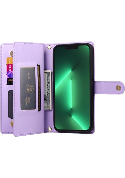 IPhone 13 Için Flip Case Pro Iş Crossbody Kayış Cüzdan Standı (Yurt Dışından) fırsatları