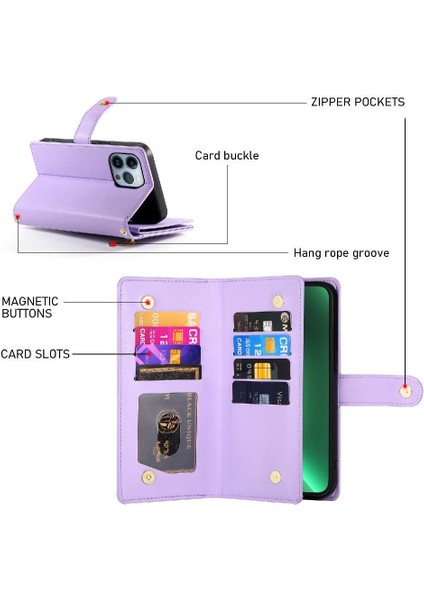 IPhone 13 Için Flip Case Pro Iş Crossbody Kayış Cüzdan Standı (Yurt Dışından) indirimleri