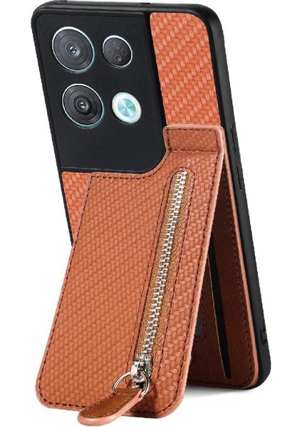 Oppo Oppo 8 Pro 5g Için Kılıf Fermuar Standı Cüzdan Crad Yuvası Manyetik Araba (Yurt Dışından)