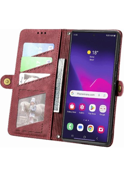 Samsung Galaxy S24 Için Flip Case Ultra Deri Kılıf Darbeye Basit (Yurt Dışından) modelleri