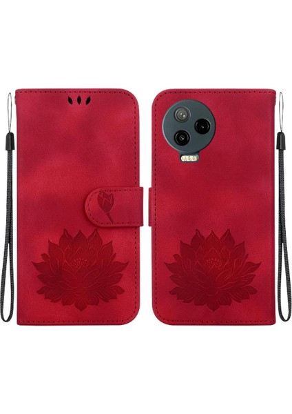 Infinix Not 12 Için Flip Case 2023 Cüzdan Manyetik Kabartma Lotus Çiçek (Yurt Dışından)