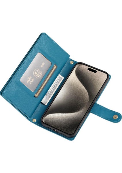 IPhone 15 Için Flip Case Pro Max Crossbody Kayış Standı Çok Fonksiyonlu (Yurt Dışından)