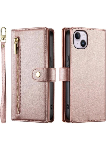 IPhone 14 Için Flip Case Artı Crossbody Kayış Cüzdan Çok Fonksiyonlu Standı (Yurt Dışından)