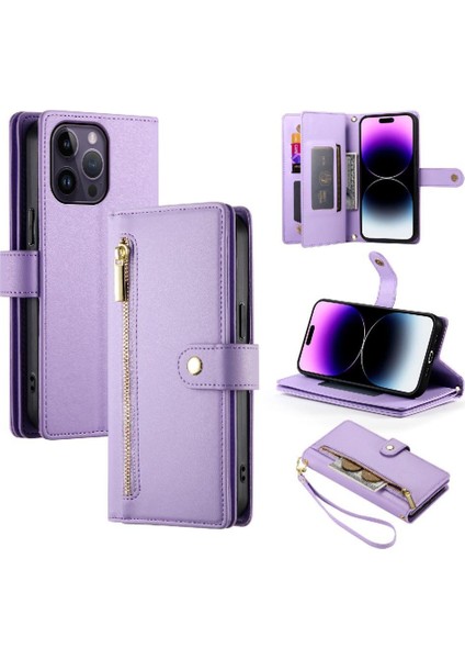 IPhone 14 Için Flip Case Pro Max Iş Crossbody Kayış Cüzdan Standı (Yurt Dışından)