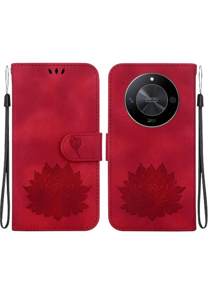 Onur X9B Cüzdan Kabartma Lotus Çiçek Manyetik Kickstand Için Flip Case (Yurt Dışından)