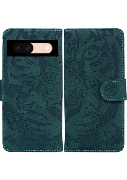 Google Piksel 8A Kabartmalı Sevimli Kaplan Kickstand Koruyucu Için Flip Case (Yurt Dışından)