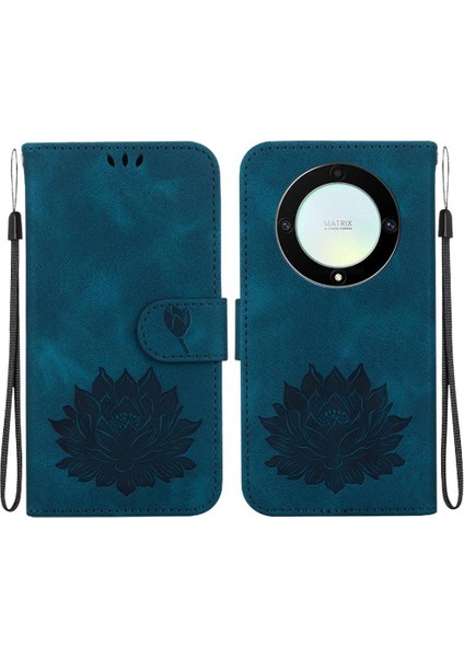 Onur X9A Cüzdan Kabartma Lotus Çiçek Kickstand Manyetik Için Flip Case (Yurt Dışından)