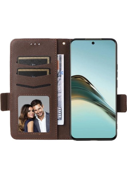Realme 13 Pro Artı Manyetik Kart Yuvaları Için Flip Case Tutucu Yan Toka Pu (Yurt Dışından)
