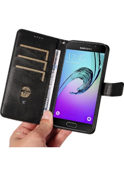 Manyi Mall Elmas Dikiş Deri Telefon ile Samsung Galaxy A3 2016 Için Flip Case (Yurt Dışından)