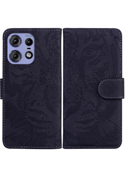 Motorola Moto Kenar 50 Pro Için Flip Case Kabartmalı Sevimli Kaplan Deri Cüzdan (Yurt Dışından)