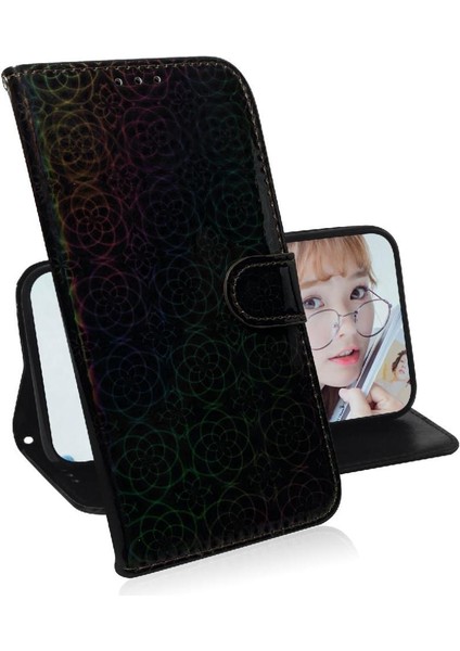 Google Piksel 9 Pro Kart Yuvası Için Kılıf Glitter Renkli Standı Tutucu Pu (Yurt Dışından)