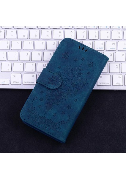 Google Piksel 9 Pro Xl Kabartma Gül Çiçekler Flip Pu Deri Kapak Için Kılıf (Yurt Dışından)