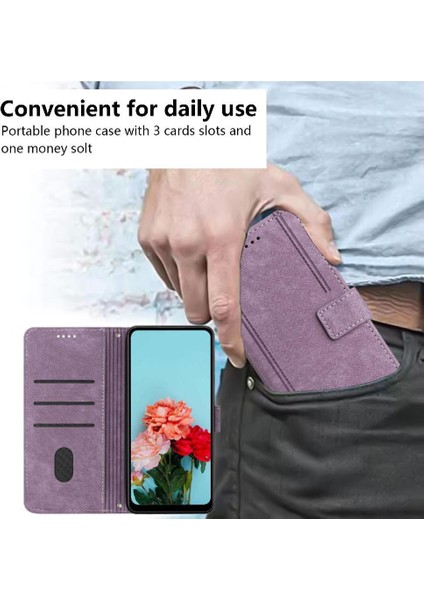 Xiaomi Poco M6 4g Kart Ekleme Cüzdan Pu Deri Için Flip Case (Yurt Dışından)