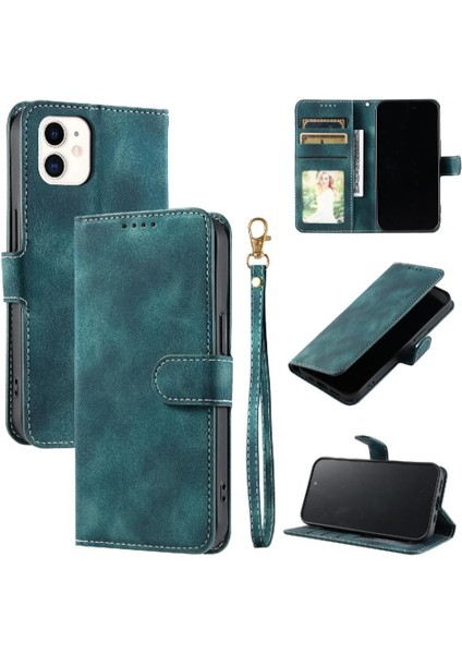IPhone 12 Için Flip Case Manyetik Cüzdan Kart Yuvaları Pu Deri Kickstand (Yurt Dışından)