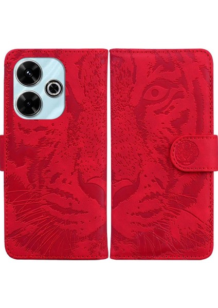 Xiaomi Poco M6 4g Kabartmalı Sevimli Kaplan Deri Cüzdan Için Flip Case (Yurt Dışından)