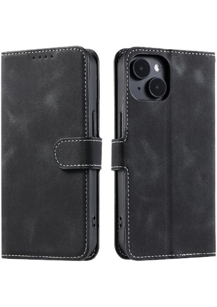 IPhone 13 Mini Cüzdan Kart Yuvaları Için Flip Case Pu Deri Kickstand Bilek (Yurt Dışından)