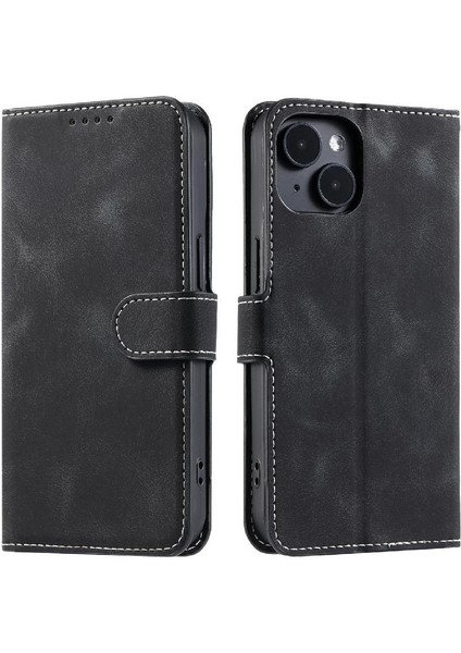 IPhone 14 Için Flip Case Artı Bilek Kayışı Manyetik Cüzdan Kart Yuvaları Pu (Yurt Dışından)