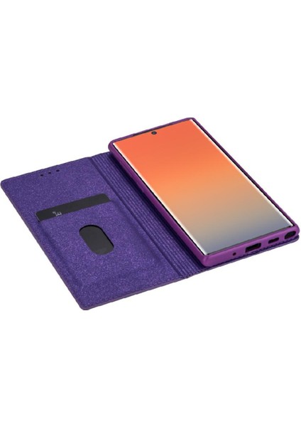 Samsung Galaxy NOTE10 Pu Deri Manyetik Kapatma Için Glitter Flip Case (Yurt Dışından)