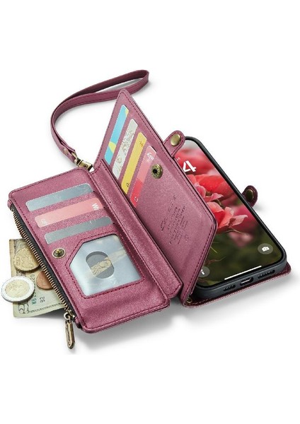 IPhone 16 Için Crossbody Durumda Pro Max Rfıd Engelleme Durumda Cüzdan Kart Tutucu (Yurt Dışından) modelleri