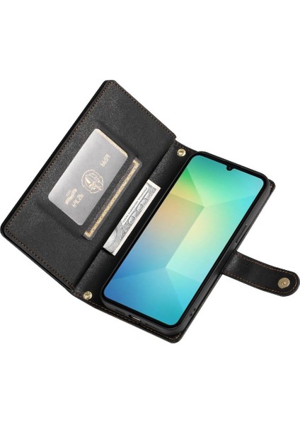 Samsung Galaxy A06 Cüzdan Bölmesi Bilek Kayışı Kart Yuvaları Için Flip Case (Yurt Dışından)