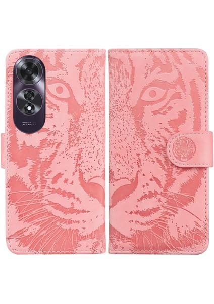 Oppo A60 4g Deri Cüzdan Kabartmalı Sevimli Kaplan Kickstand Için Flip Case (Yurt Dışından)