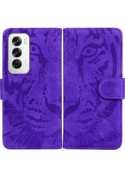 Oppo Oppo 12 5g Için Flip Case Kabartmalı Sevimli Kaplan Kickstand Koruyucu (Yurt Dışından)