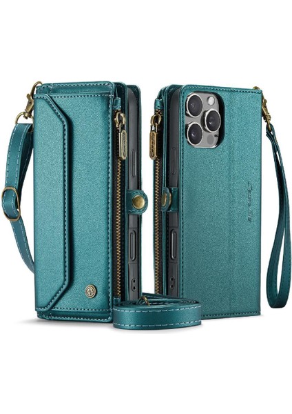 IPhone 16 Için Crossbody Durumda Pro Max Rfıd Engelleme Durumda Cüzdan Kart Tutucu (Yurt Dışından)