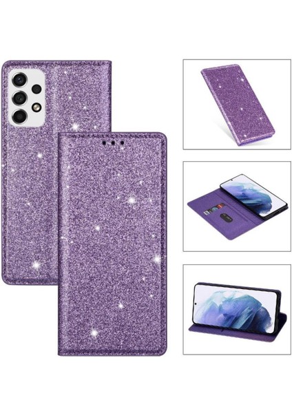 Samsung Galaxy A53 5g Kart Tutucu Manyetik Kapatma Için Glitter Flip Case (Yurt Dışından)
