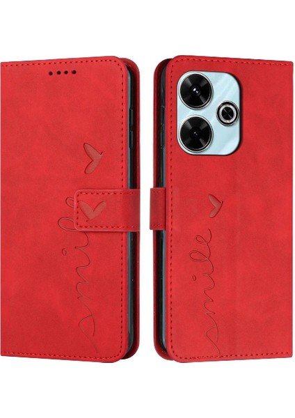 Xiaomi Poco M6 4g Kickstand Yan Toka Pu Deri Aşk Için Flip Case (Yurt Dışından)