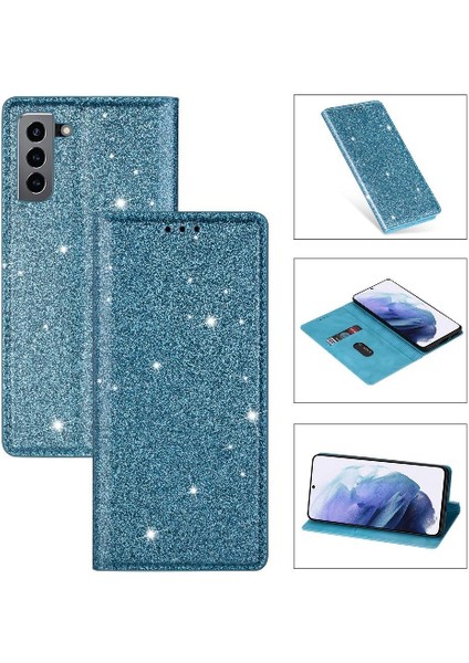 Samsung Galaxy S21 Için Glitter Flip Case 5g Flip Case Cüzdan Pu Deri (Yurt Dışından)