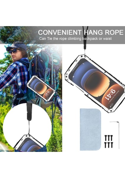 IPhone 16 Pro 360 Için Metal Kasa Tam Vücut Koruyucu Kapak Cam Ekran (Yurt Dışından) fiyatları