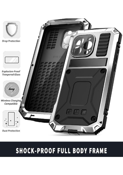 IPhone 16 Pro 360 Için Metal Kasa Tam Vücut Koruyucu Kapak Cam Ekran (Yurt Dışından) modelleri