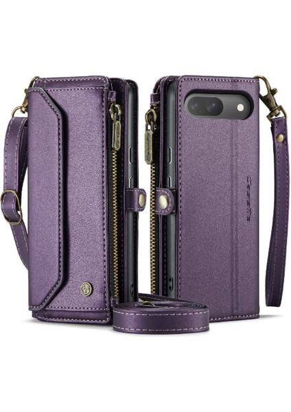 Kadınlar Için Crossbody Durumda Google Piksel 9 Cüzdan Durumda Fermuar Faturaları Yuvası (Yurt Dışından)